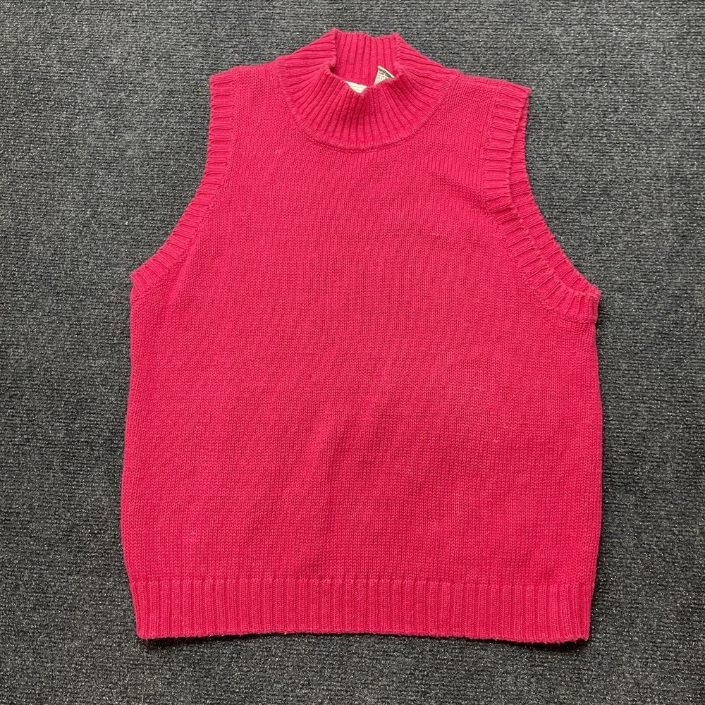 Vintage Nuggets Sweater Vest Womens Large Pink Mock Neck Tight-Knit Hong Kong